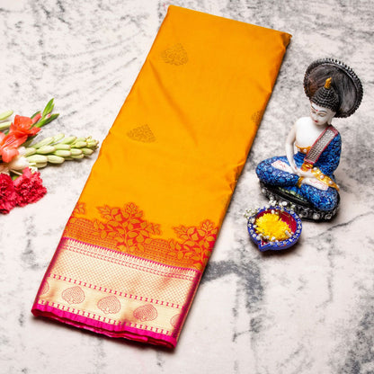 Kanchipuram Traditional Haladhi Silk Saree | KA10153