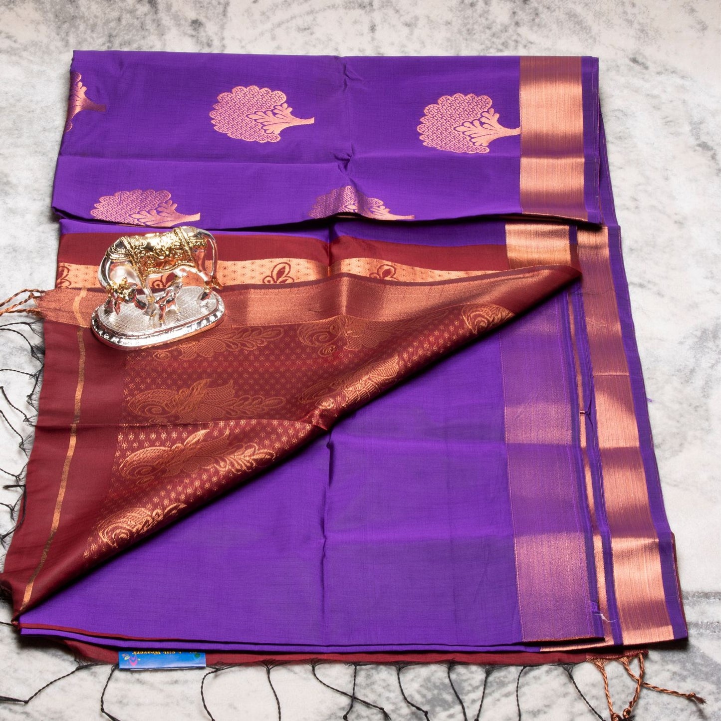 Kanchipuram Soft Thread Purple Silk Saree | KA10043