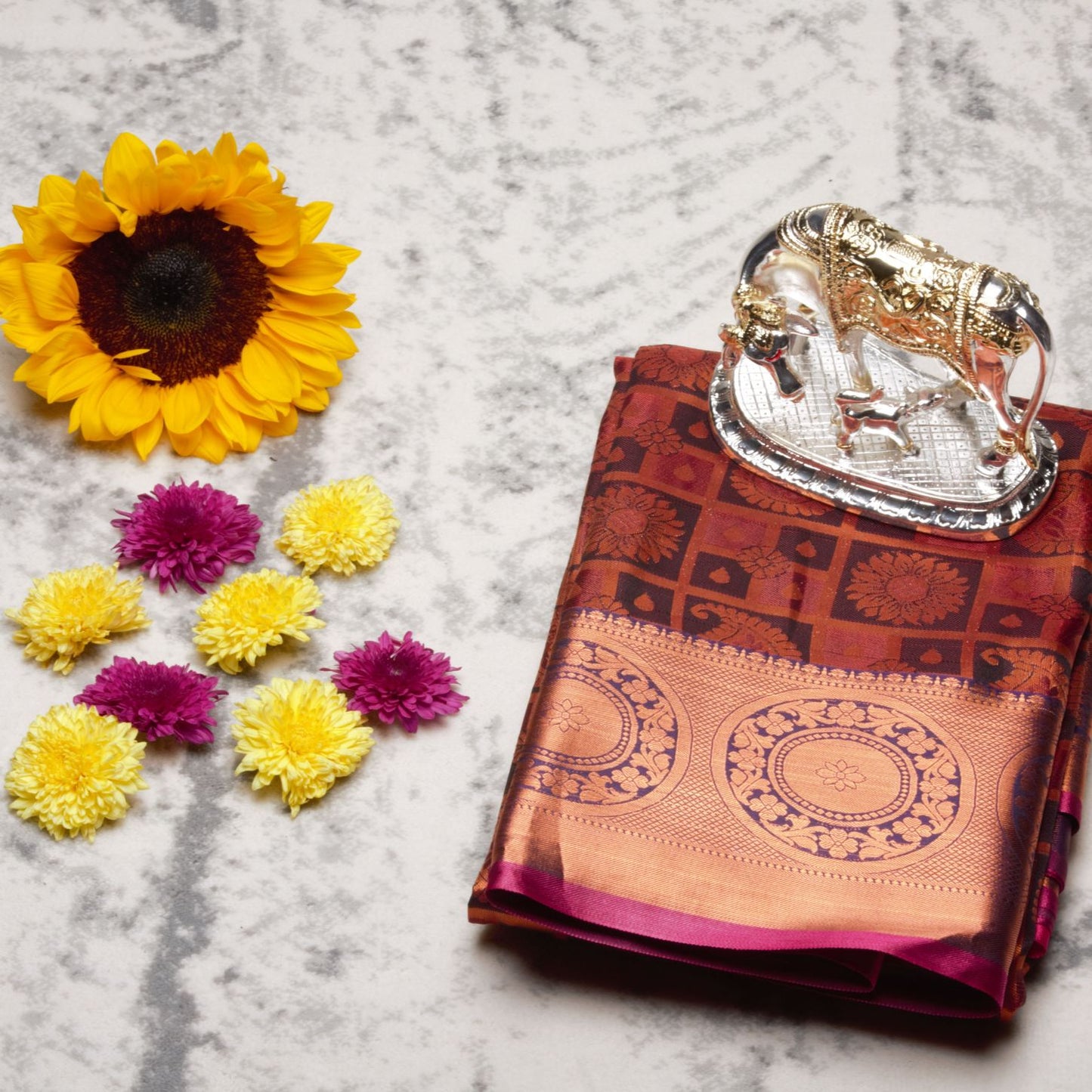Kanchipuram Tissue Black Silk Saree | KA10217