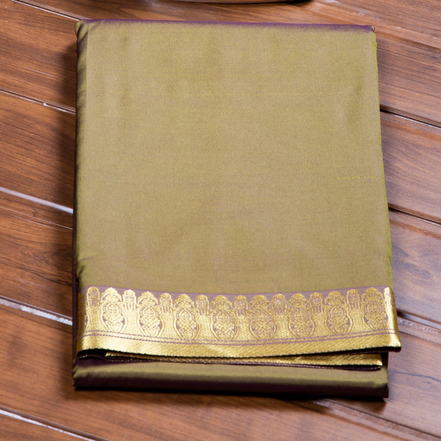 Kanchipuram Banarasi Olive Silk Saree | KA10088