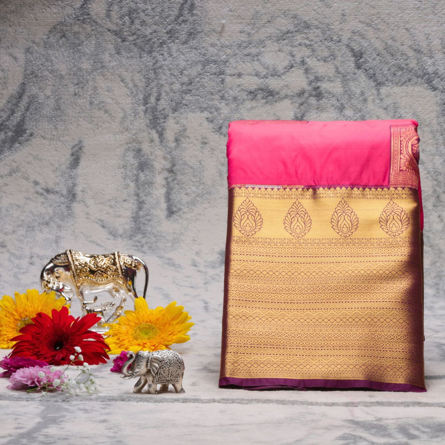 Kanchipuram Pure Ruby Red Silk Saree	 | KA10223