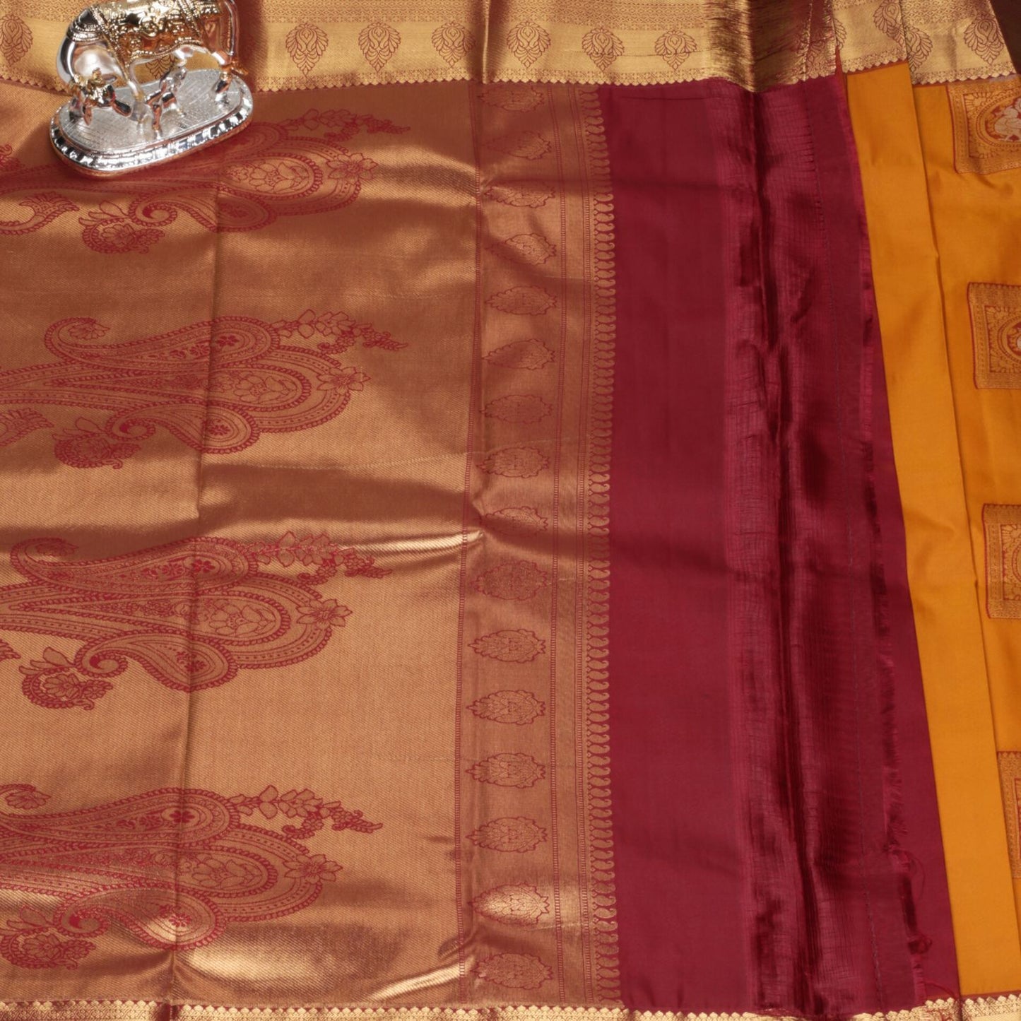 Kanchipuram Pure Haladhi Silk Saree	 | KA10224
