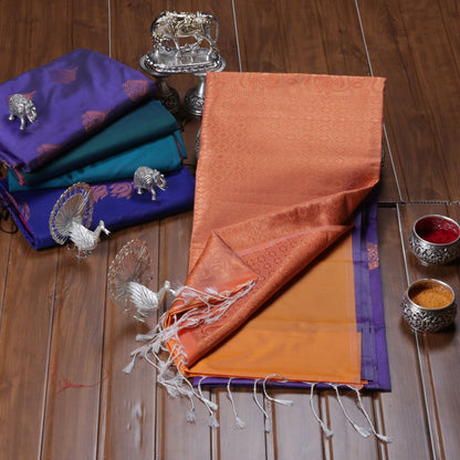 Kanchipuram Soft Dark Lavender Silk Saree | KA10250