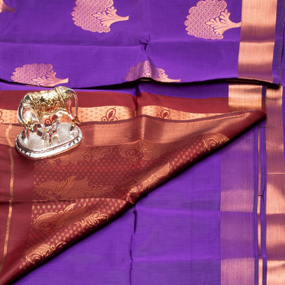 Kanchipuram Soft Thread Purple Silk Saree | KA10043