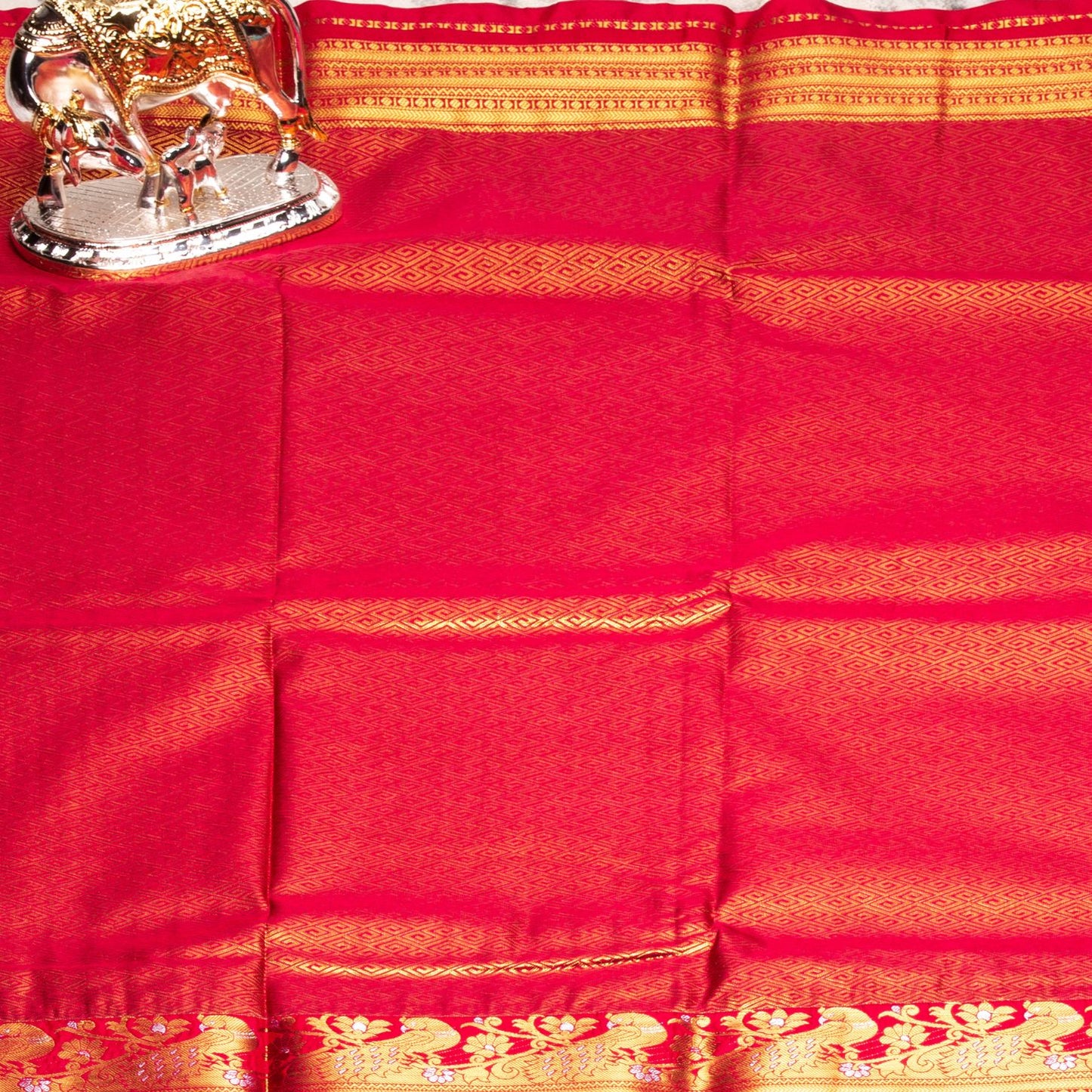 Kanchipuram Zary Medium Sea Green Silk Saree | KA10099