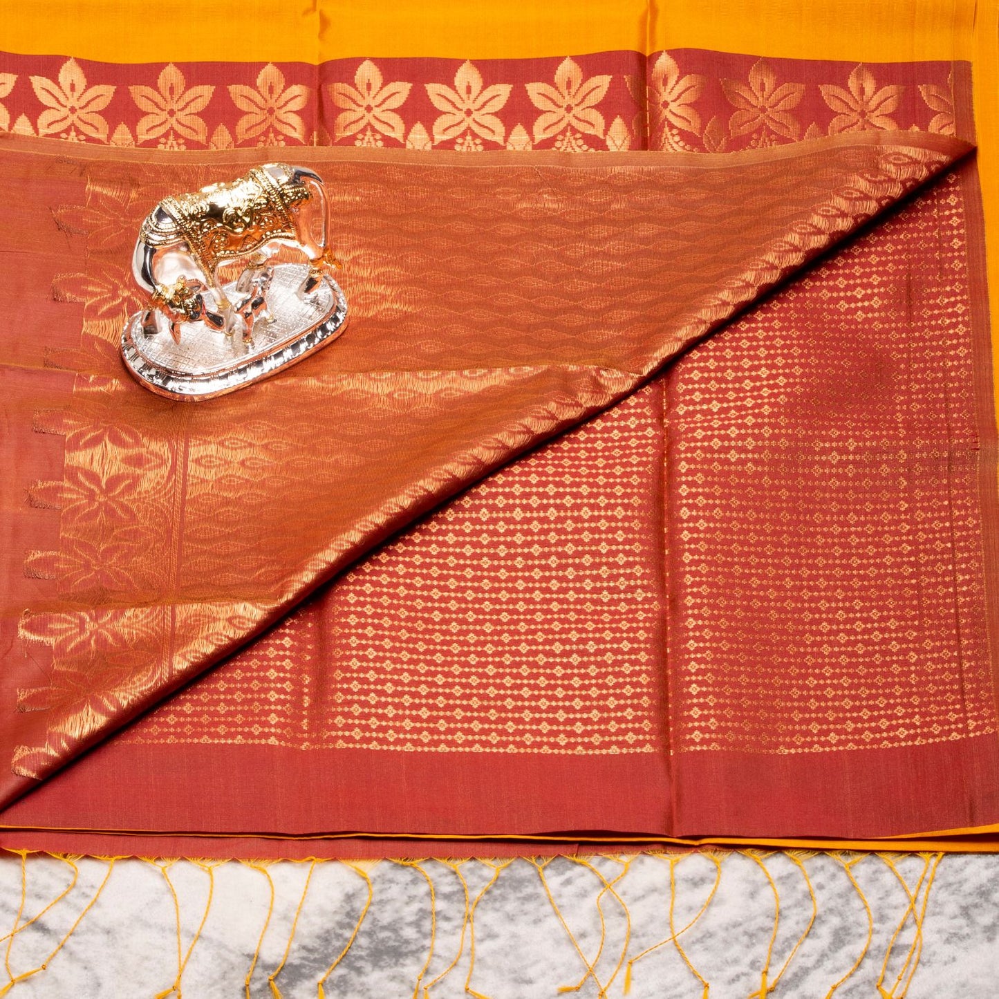 Kanchipuram Thread Haladhi Silk Saree | KA10030