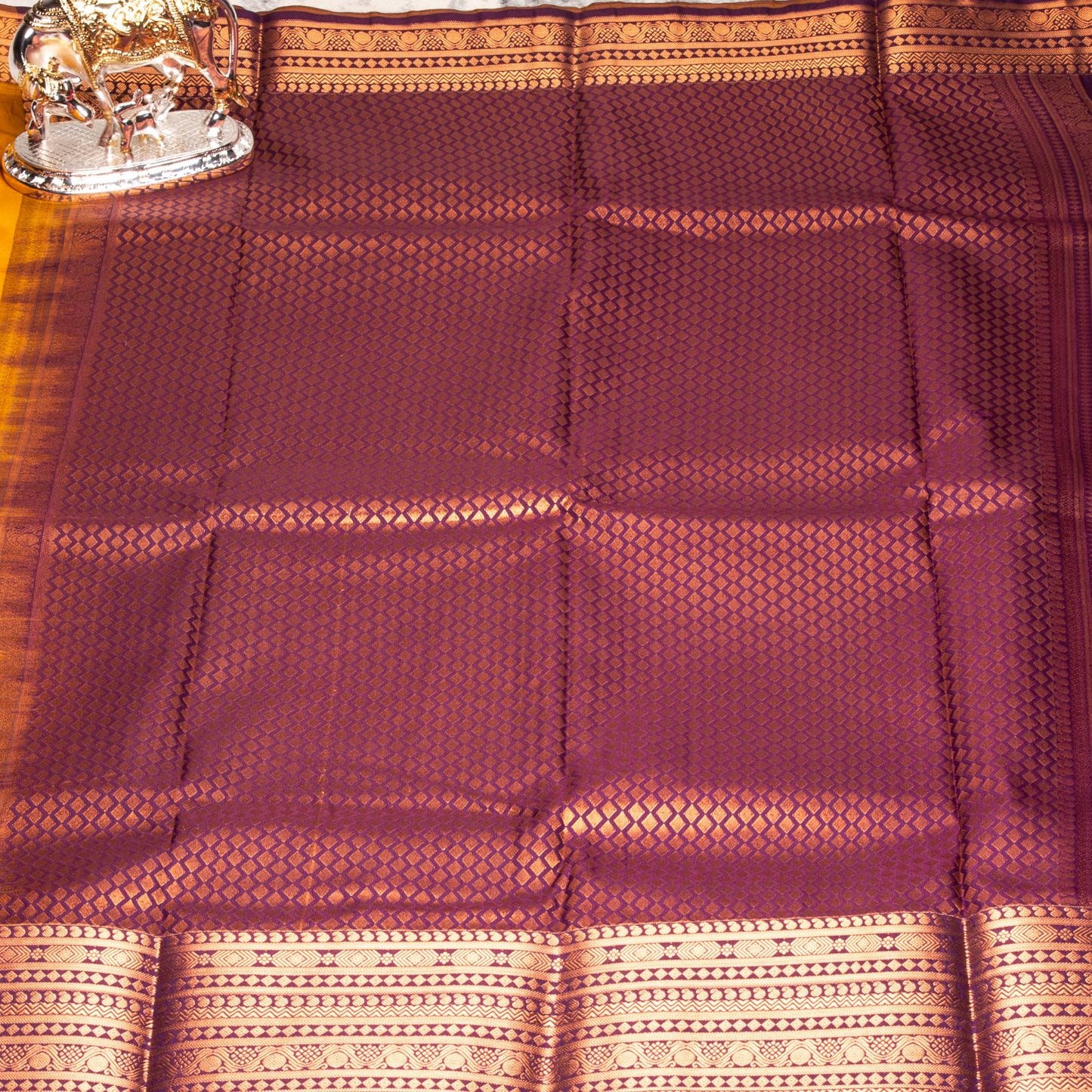 Kanchipuram Zary Haladhi Silk Saree | KA10114