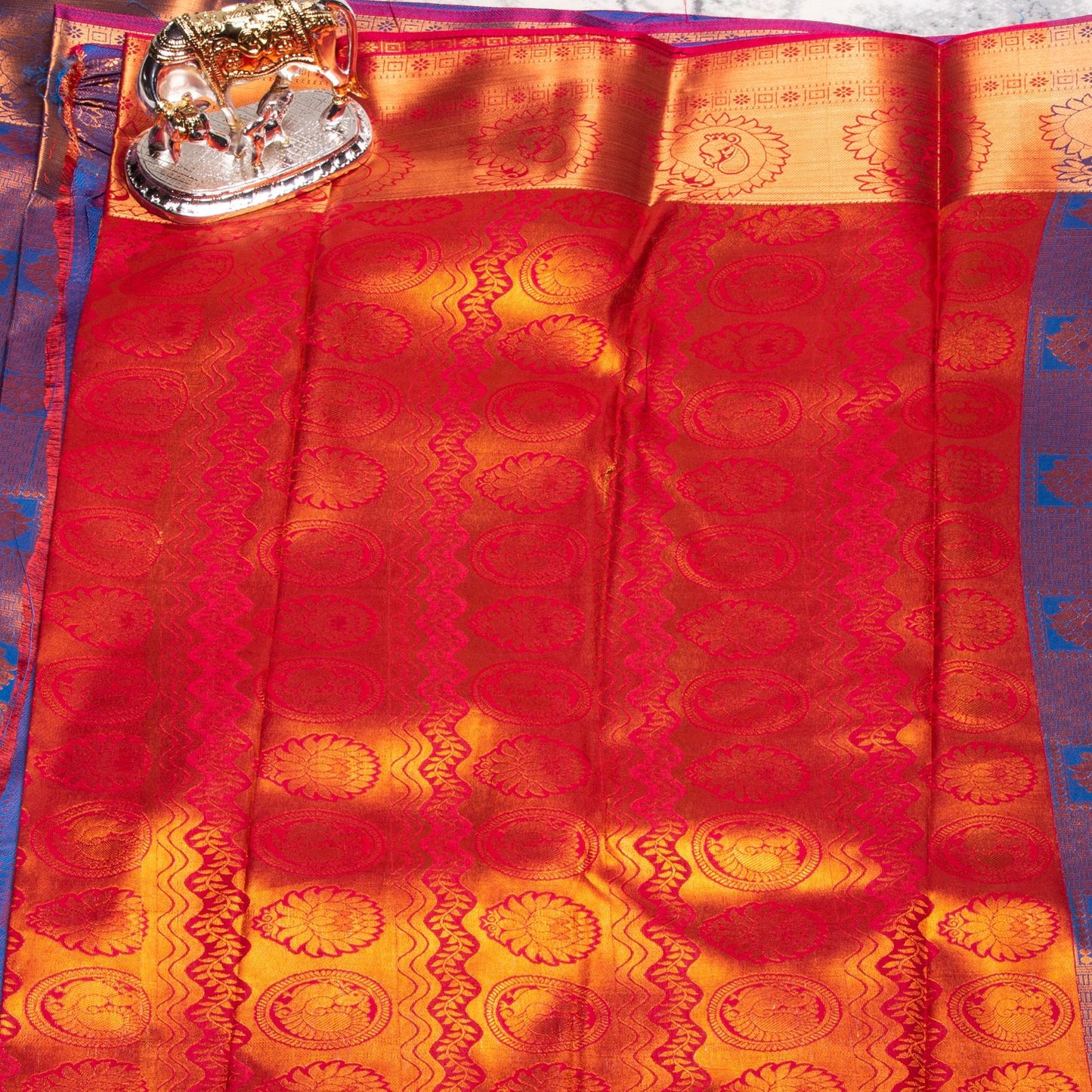 Kanchipuram Tissue Ananda Blue Silk Saree | KA10188