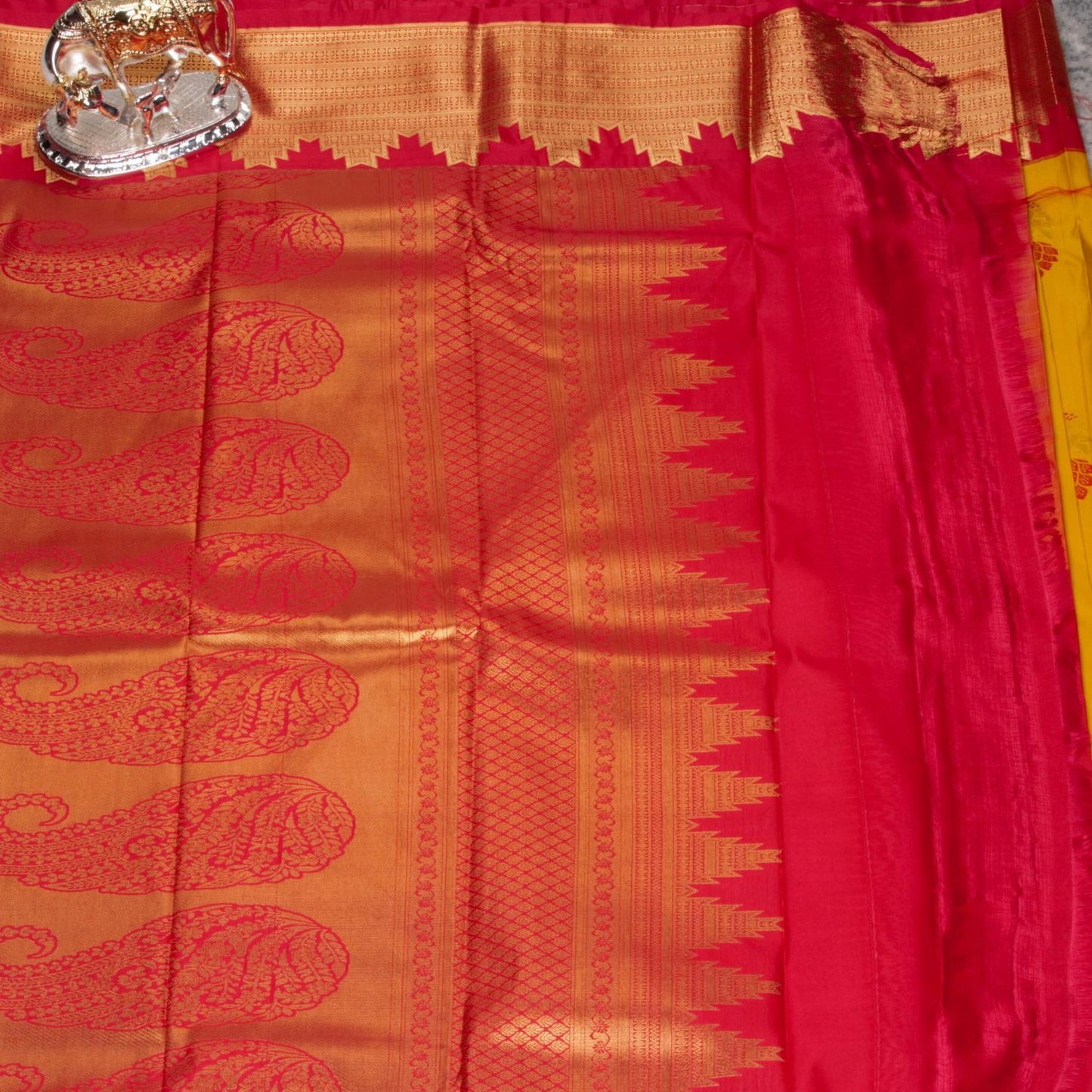 Kanchipuram Pure Haladhi Silk Saree | KA10133