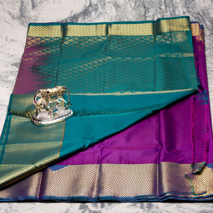 Kanchipuram Traditional Chinese Purple silk saree | KA10122