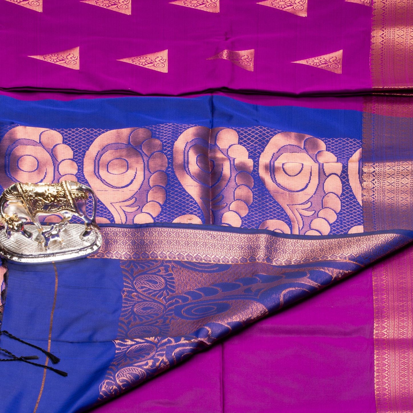 Kanchipuram Soft Thread Magenta Silk Saree | KA10053