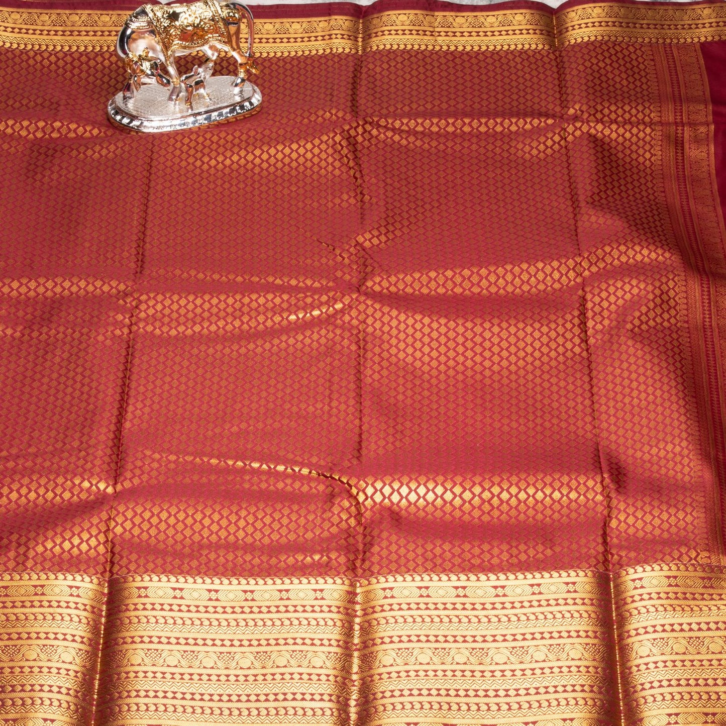 Kanchipuram Zary Lite Wheat Silk Saree | KA10120