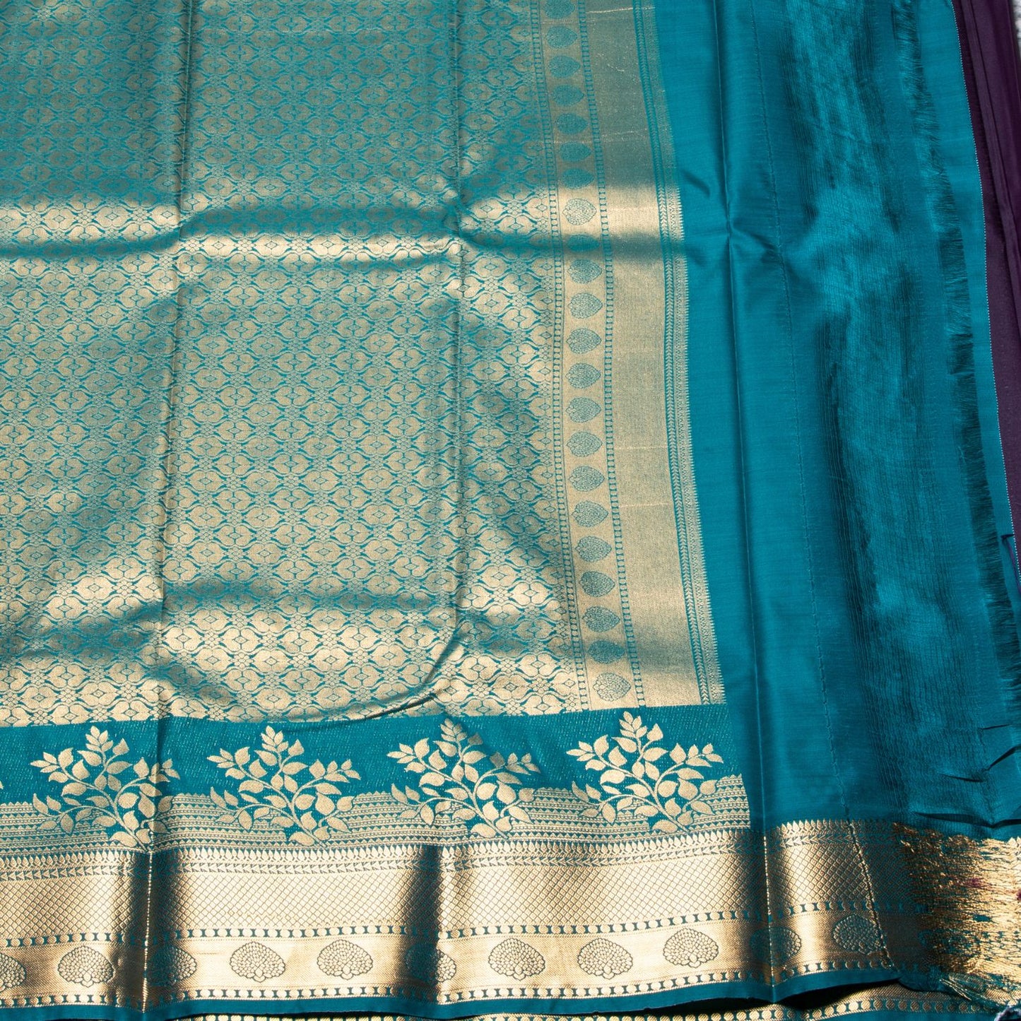 Kanchipuram Traditional Plum Silk Saree | KA10155