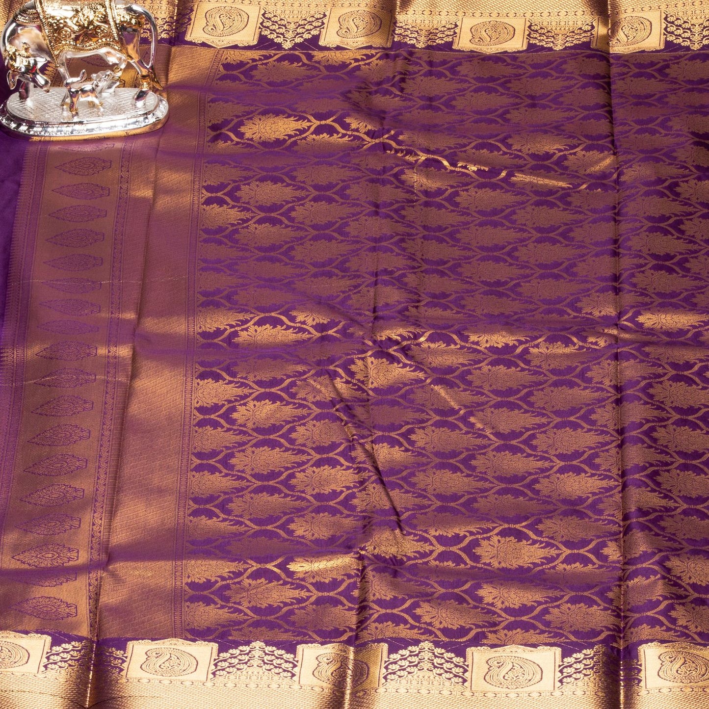 Kanchipuram Zary Brown Silk Saree | KA10103