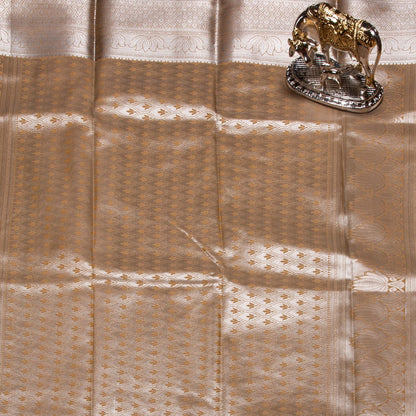 Silver Butta Light Wheat Silk Saree | KA10057