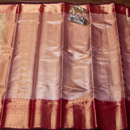 Kanchipuram Tissue Golden Silk Saree | KA10169