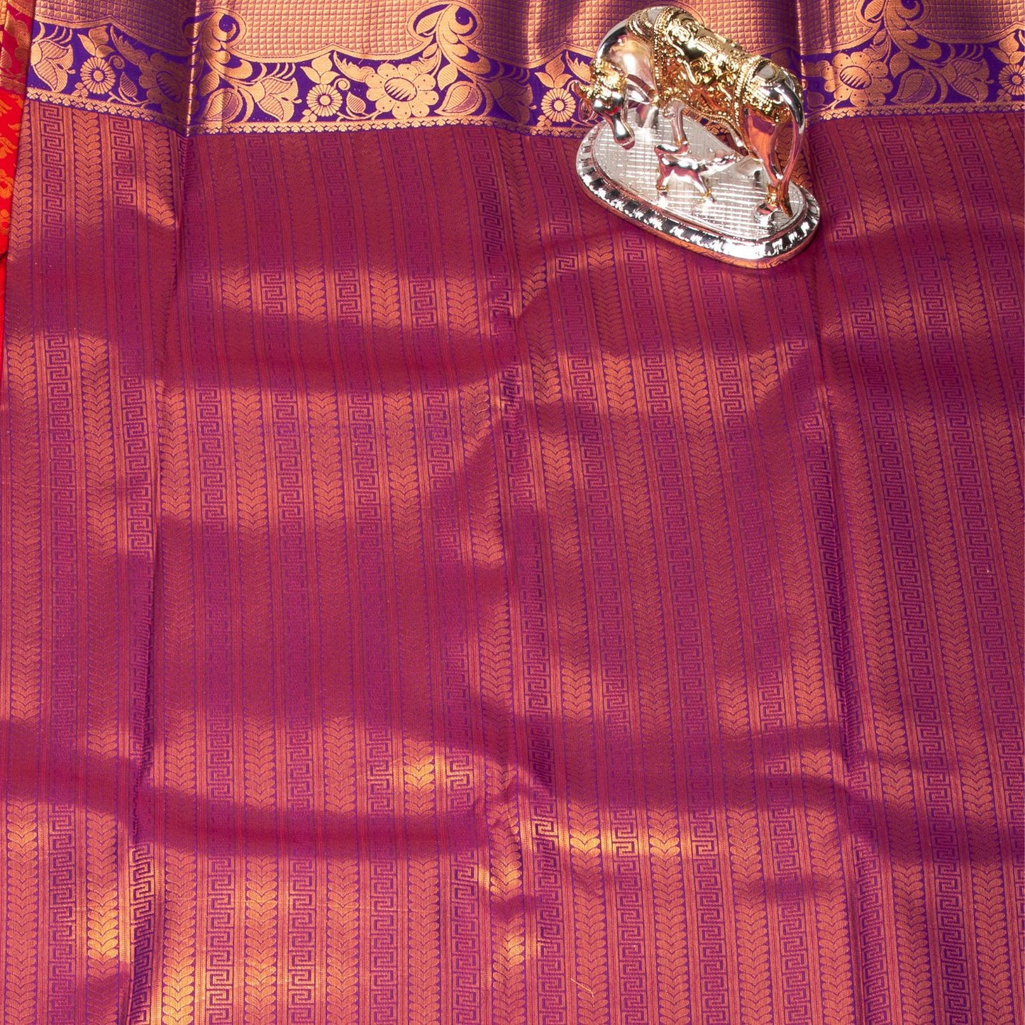 Kanchipuram Tissue Red Silk Saree | KA10195