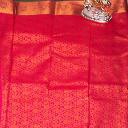 Kanchipuram Tissue Wine Brown Silk Saree | KA10189