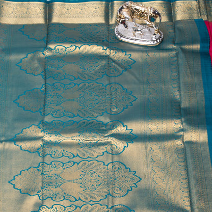 Kanchipuram Pure Pink Silk Saree | KA10158