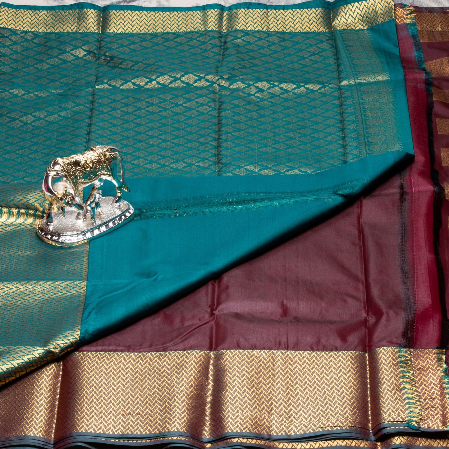 Kanchipuram Traditional Wine Silk Saree | KA10127