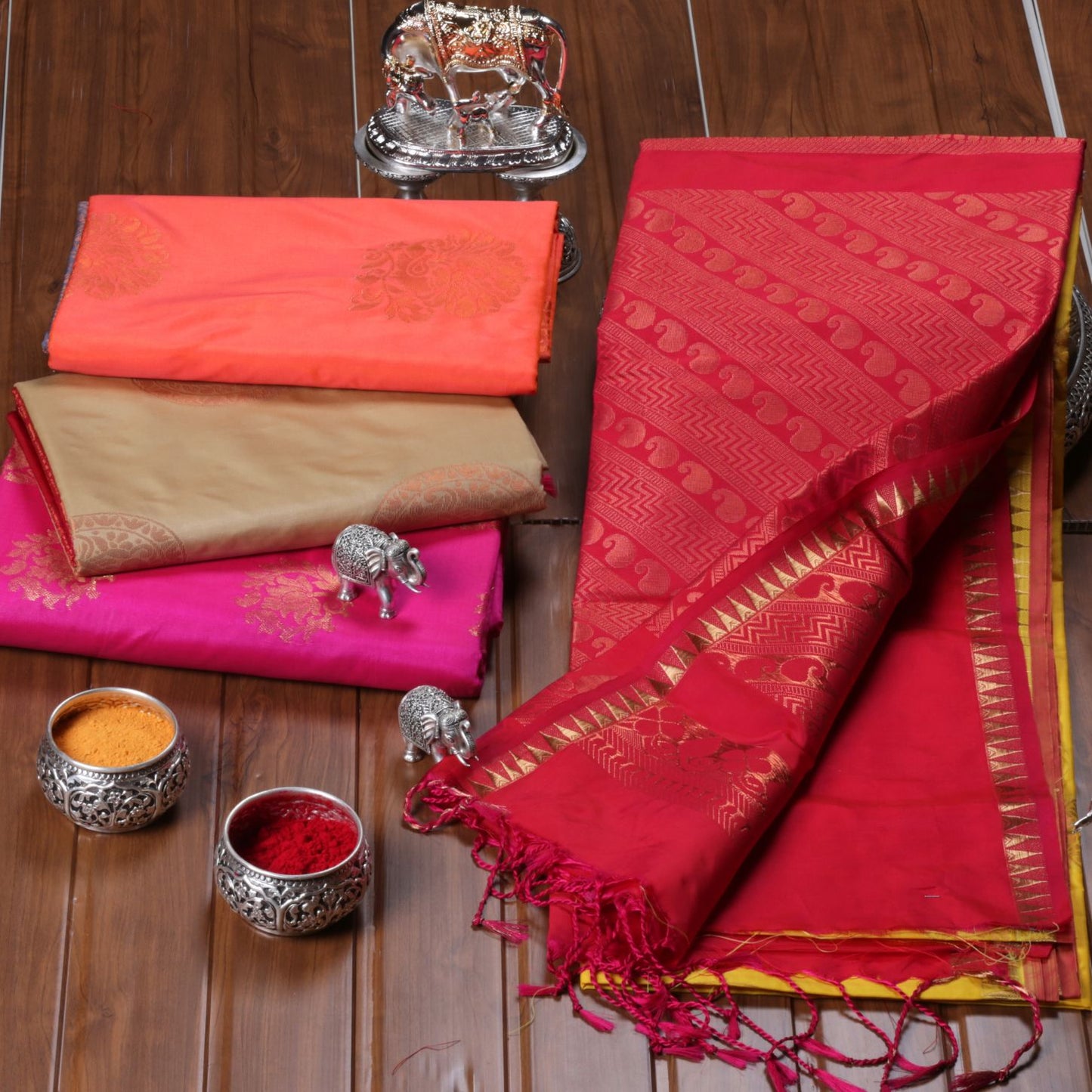 Kanchipuram Soft Yellow Silk Saree | KA10242