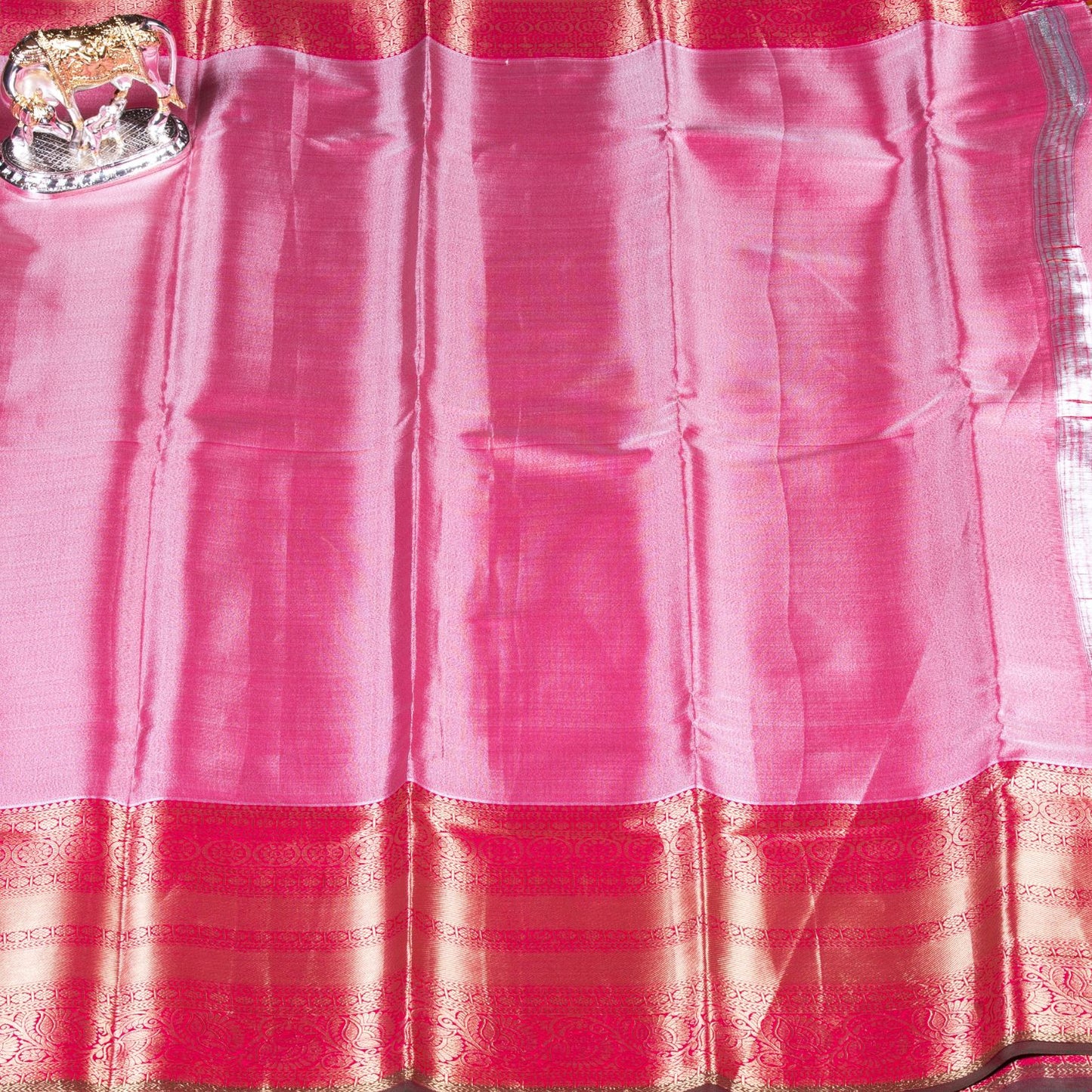 Kanchipuram Tissue Golden Shade Silk Saree	| KA10171