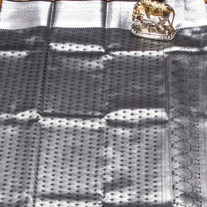 Silver Butta Black Silk Saree | KA10059