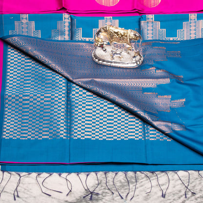 Kanchipuram Thread Hot Pink Silk Saree | KA10034