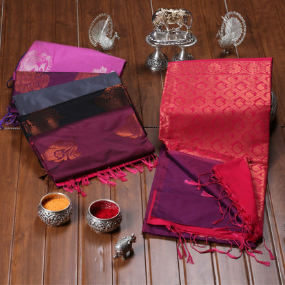 Kanchipuram Soft Iris Purple Silk Saree | KA10238