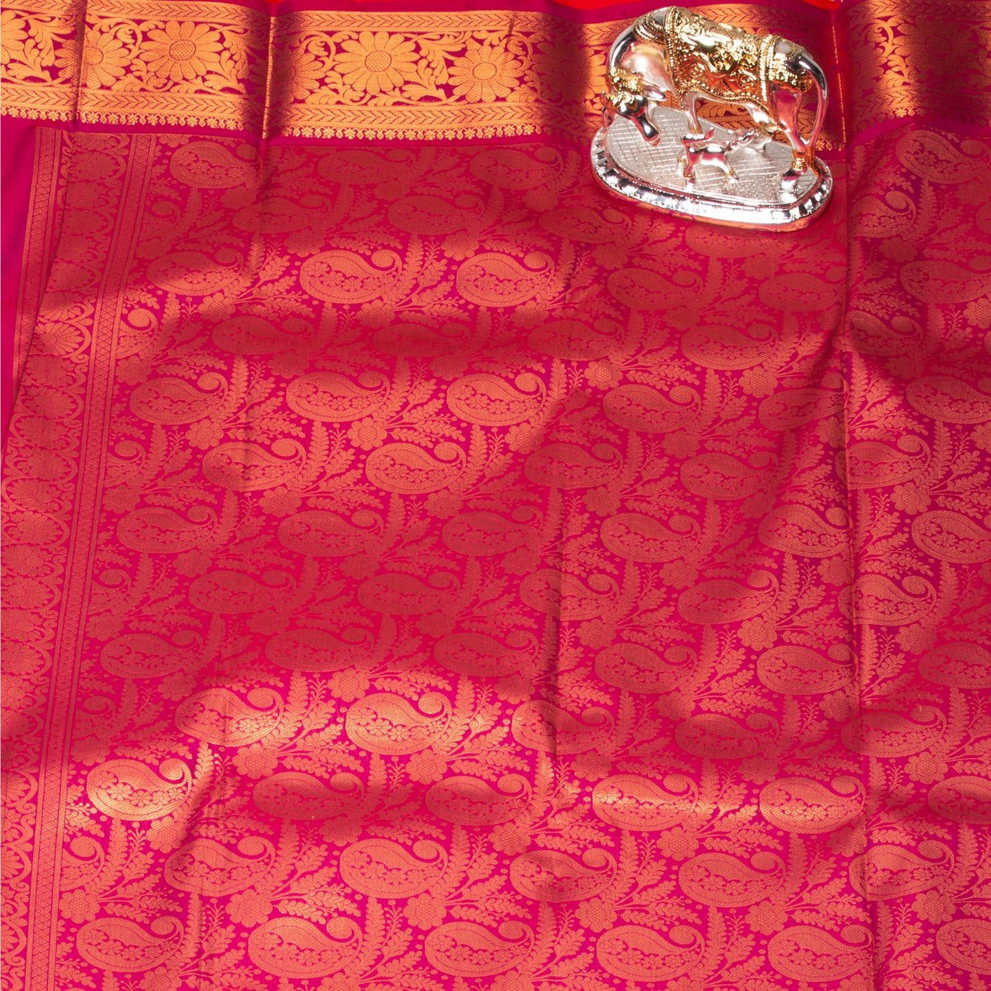 Kanchipuram Tissue Red Silk Saree | KA10193