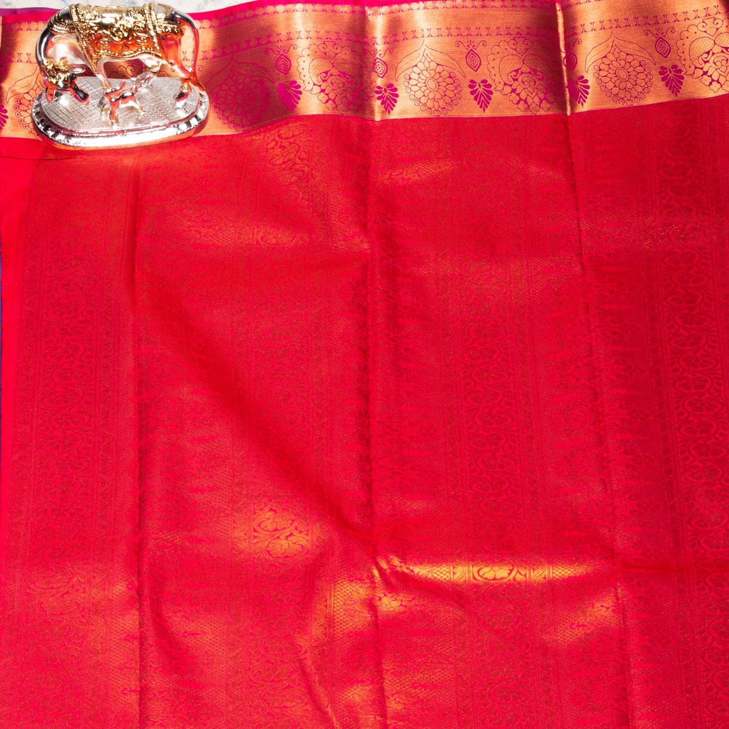Kanchipuram Tissue Rama Blue Silk Saree | KA10216