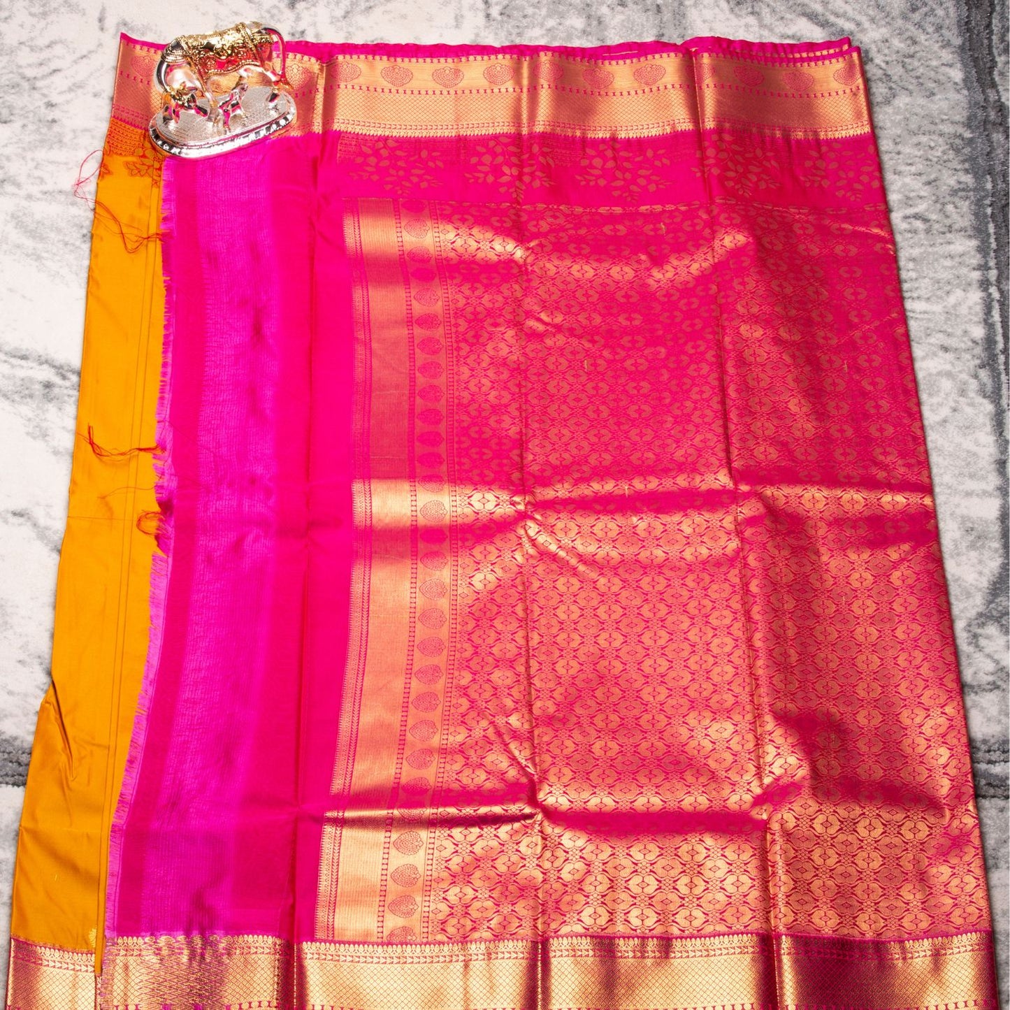 Kanchipuram Traditional Haladhi Silk Saree | KA10153