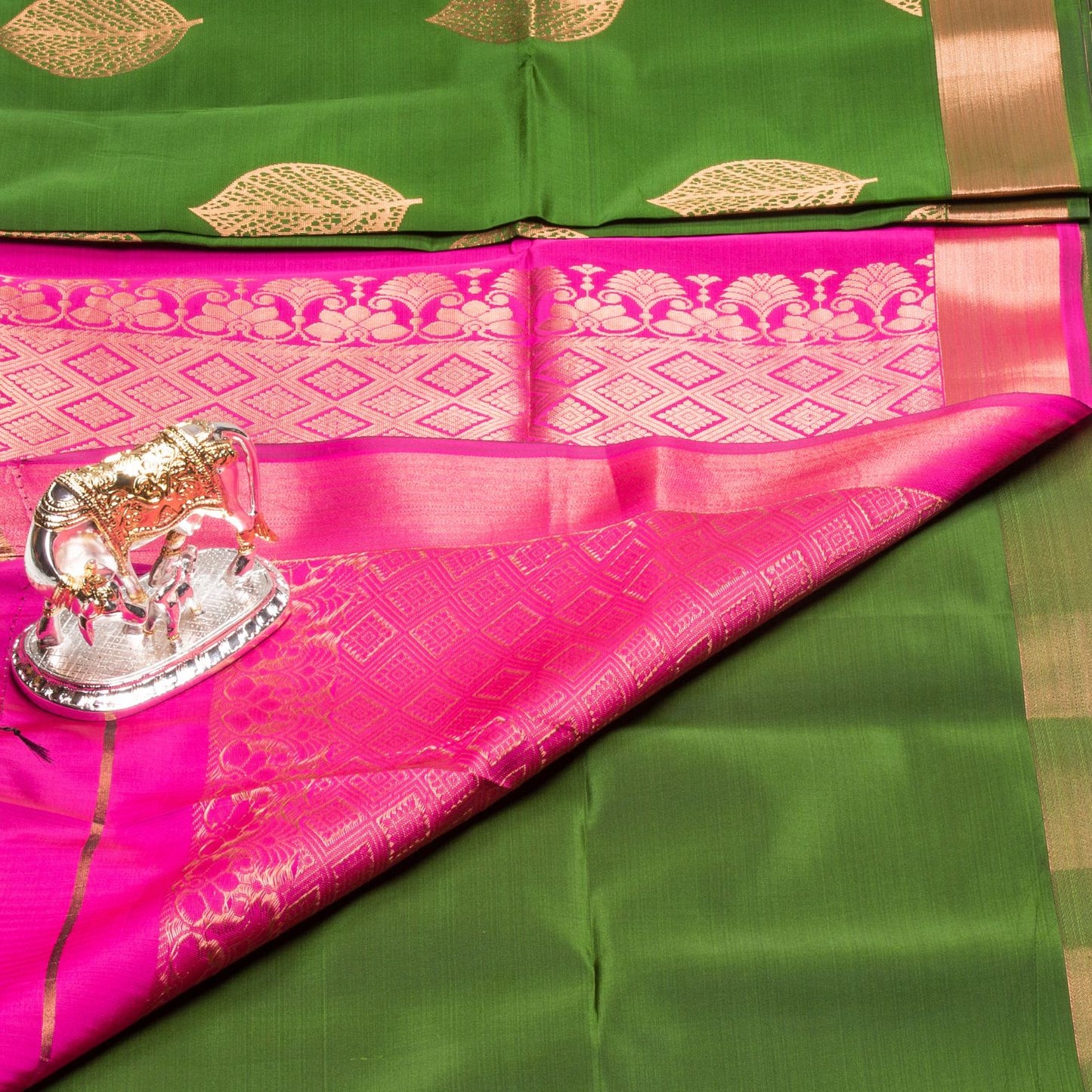 Kanchipuram Soft Thread Sea Green Silk Saree | KA10039