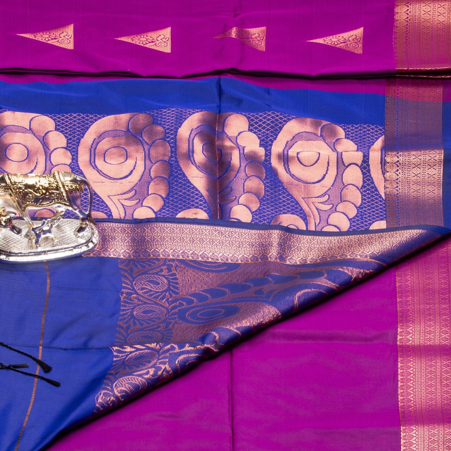 Kanchipuram Soft Thread Magenta Silk Saree | KA10053