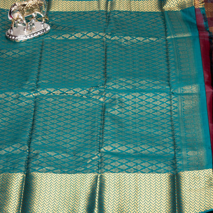 Kanchipuram Traditional Wine Silk Saree | KA10127
