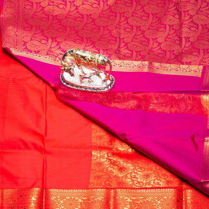 Kanchipuram Tissue Red Silk Saree | KA10193