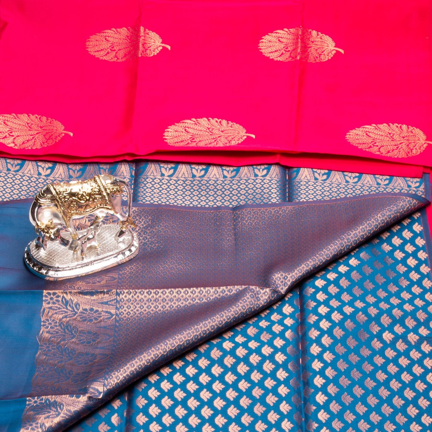 Kanchipuram Thread Raspberry Silk Saree | KA10036