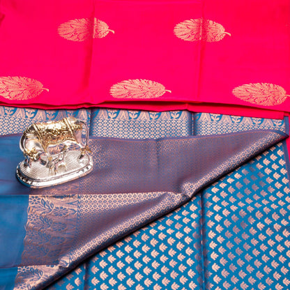 Kanchipuram Thread Raspberry Silk Saree | KA10036