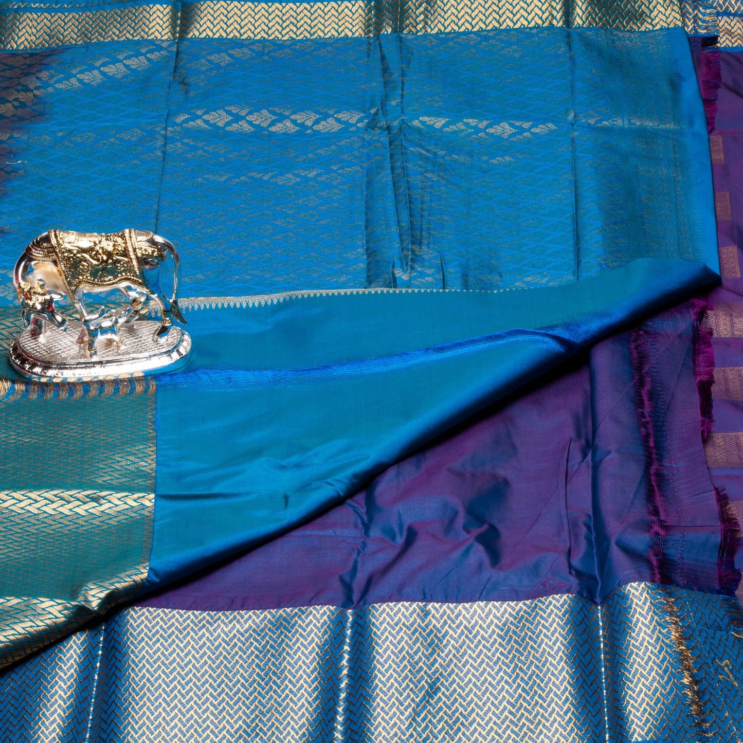 Kanchipuram Traditional Blue Silk Saree | KA10126