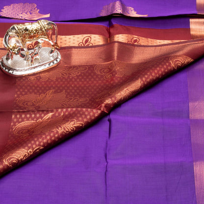 Kanchipuram Soft Thread Purple Silk Saree | KA10043
