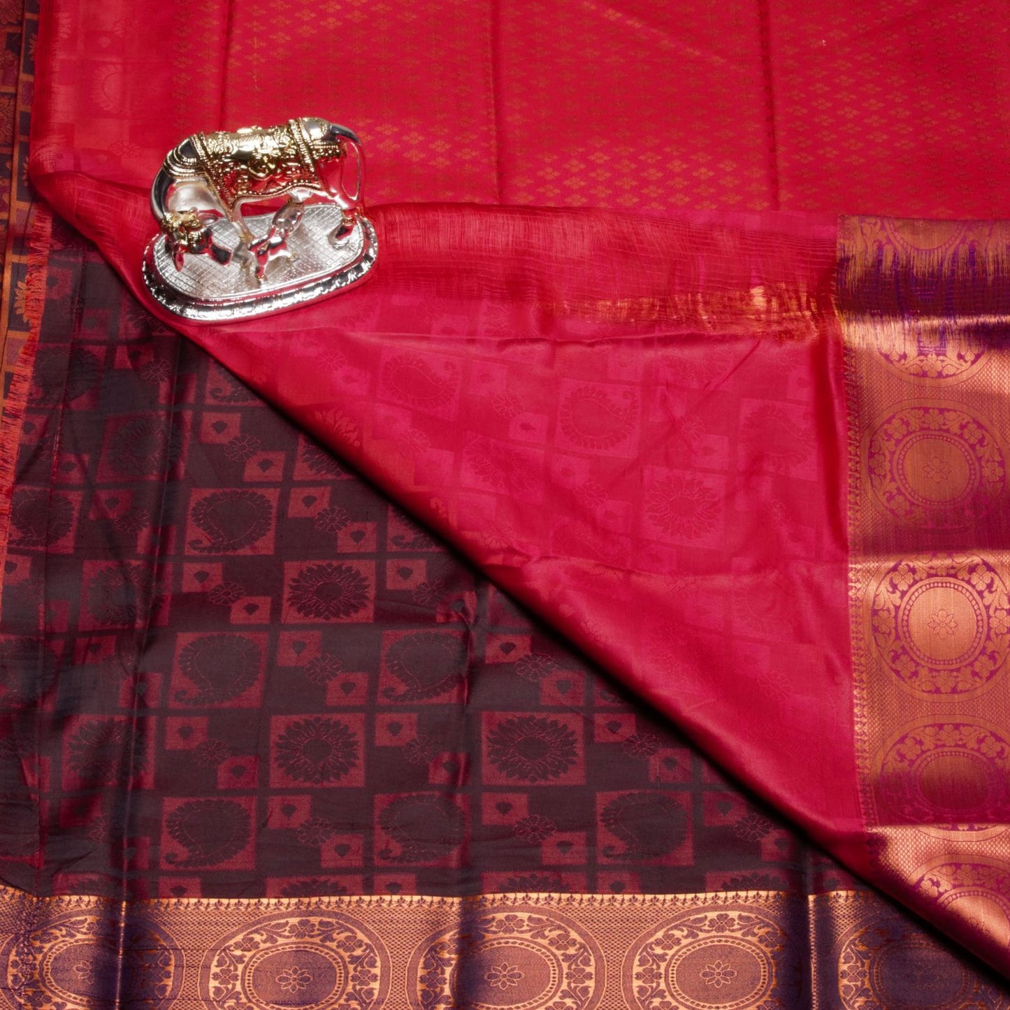 Kanchipuram Tissue Black Silk Saree | KA10217