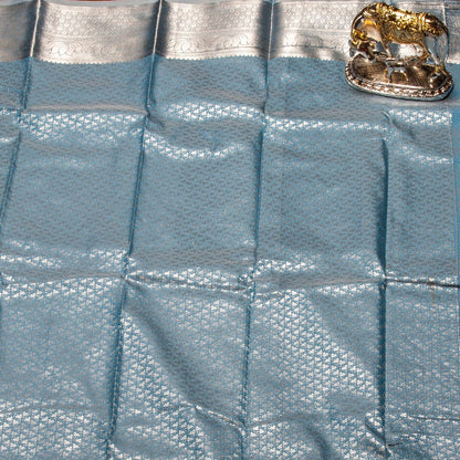 Silver Butta Sky Blue Silk Saree | KA10061