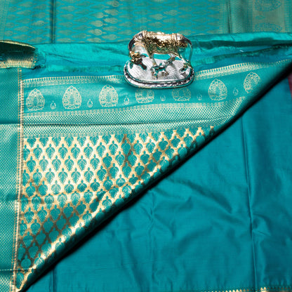 Kanchipuram Pure Syrup Brown Silk Saree | KA10162