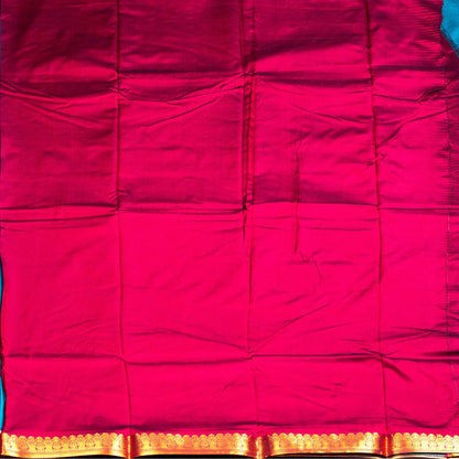 Kanchipuram Banarasi Dark Turquoise Silk Saree | KA10085