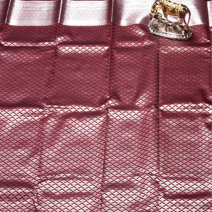 Silver Butta Maroon Silk Saree | KA10058