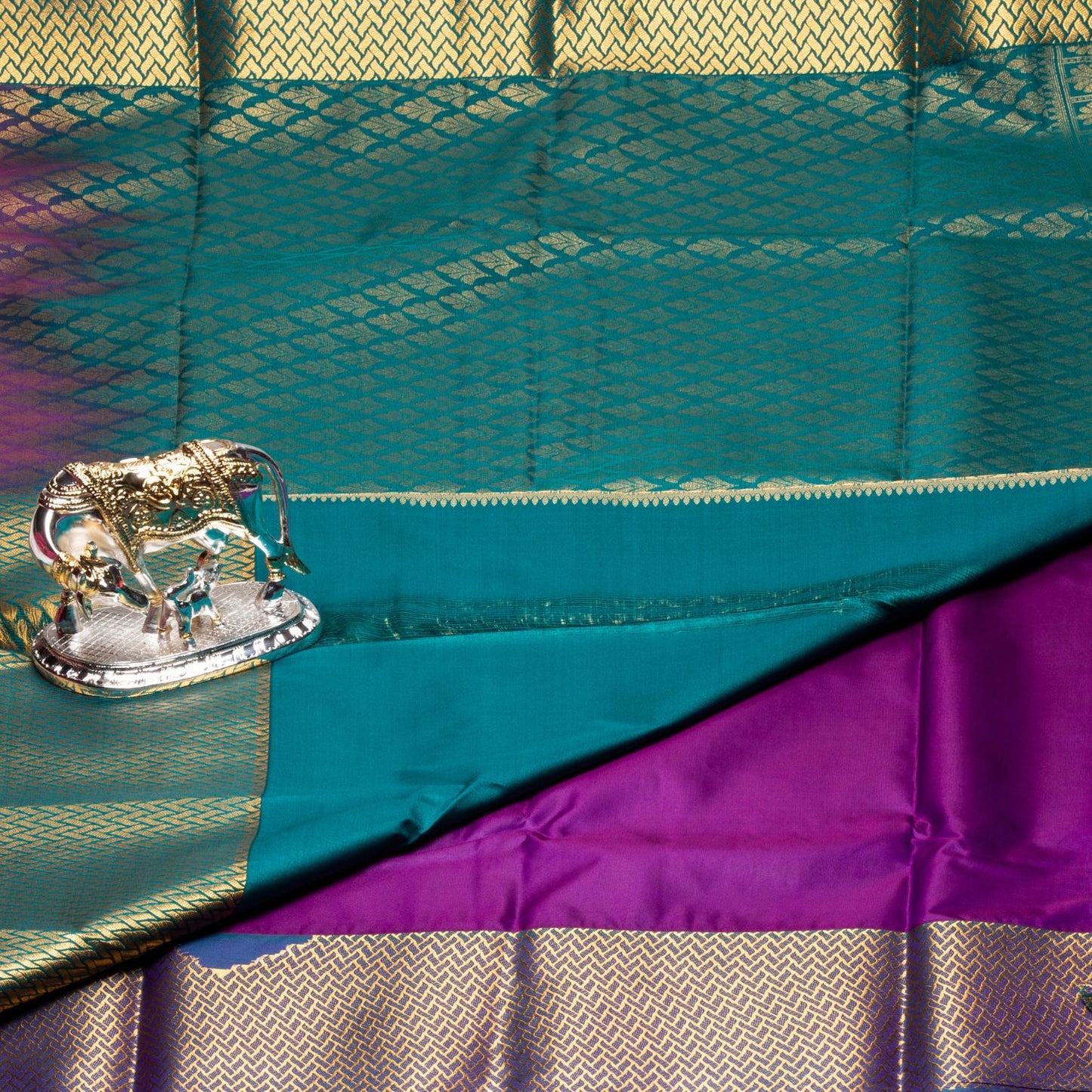 Kanchipuram Traditional Chinese Purple silk saree | KA10122