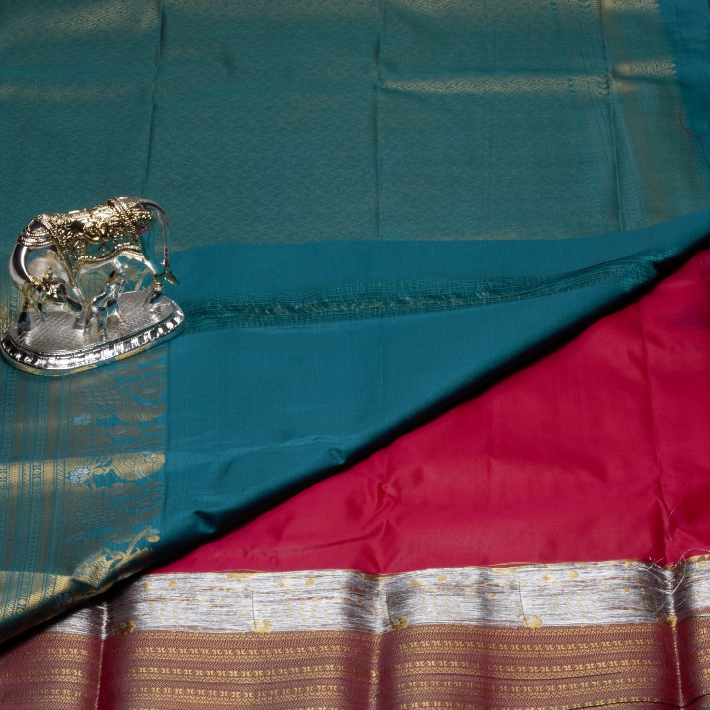 Kanchipuram Zary Ruby Red Silk Saree | KA10144