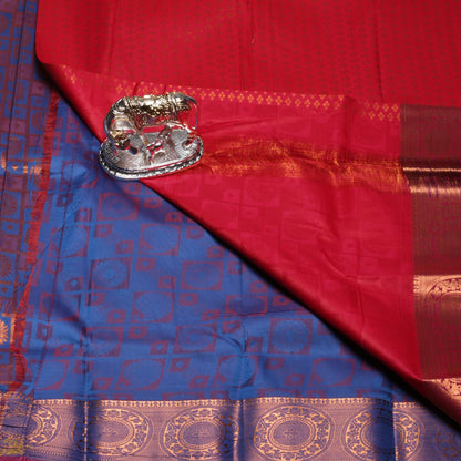Kanchipuram Tissue Rama Green Silk Saree | KA10219