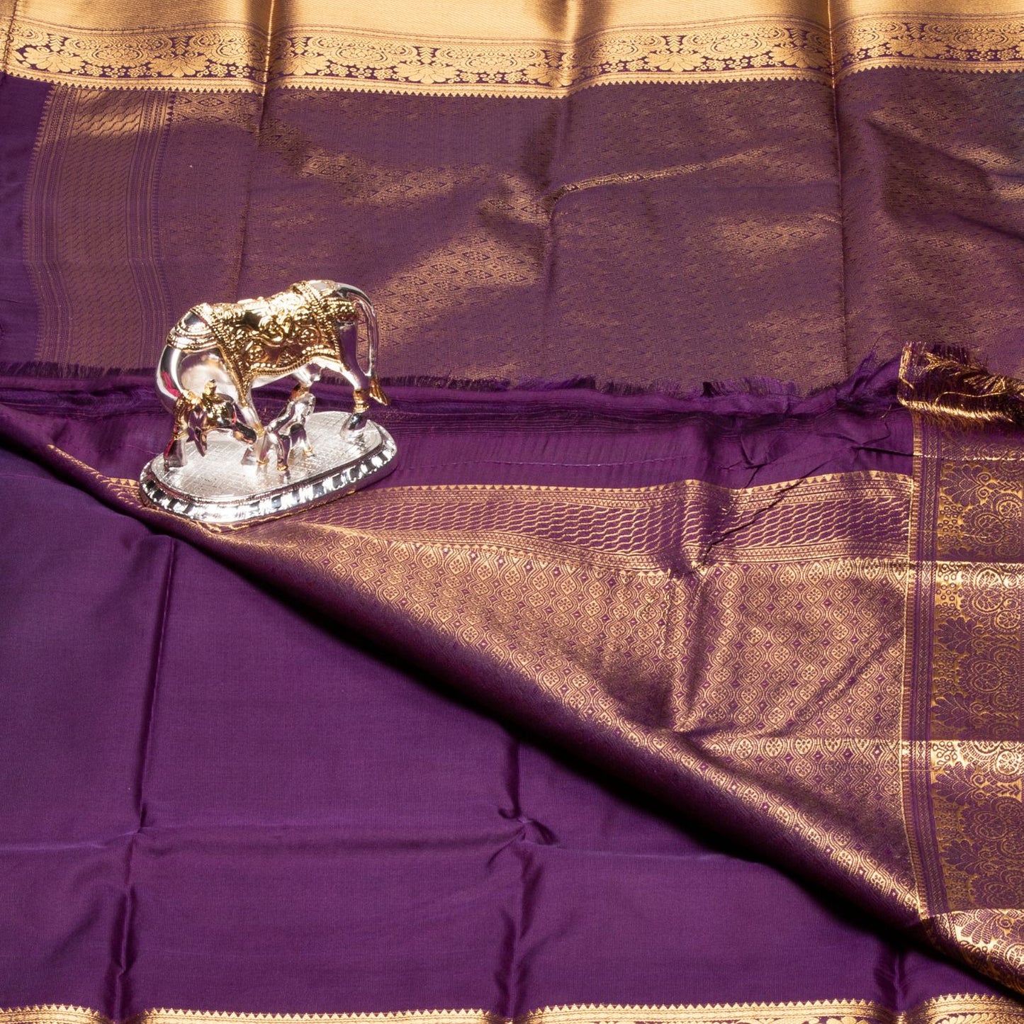 Kanchipuram Zary Dark Teal Silk Saree | KA10116