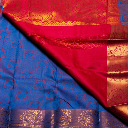 Kanchipuram Tissue Ananda Blue Silk Saree | KA10188